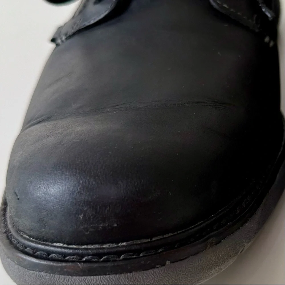 Mark Nason Men’s Lite Lugg Del-Leather Oxford Dress Shoes-Black/Gray Size 10.5